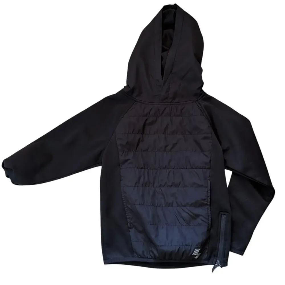 The Children’s Place Sport Black Quilted Pullover Hoodie Jacket S‎ 5-6